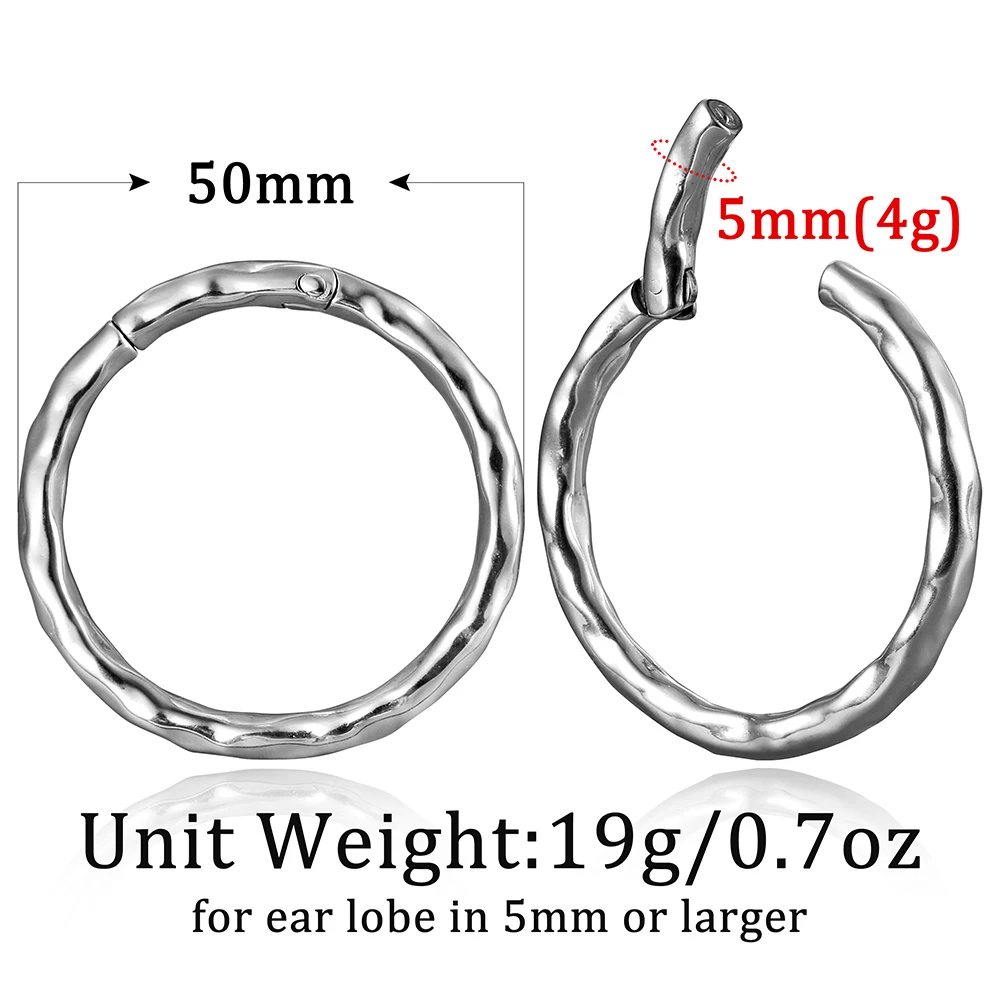 Casvort 2PCS 5mm 316 Stainless Steel Ear Weights Hanger Ear Plugs for Stretched Lobe Piercing Women Body Jewelry Hypoallergenic