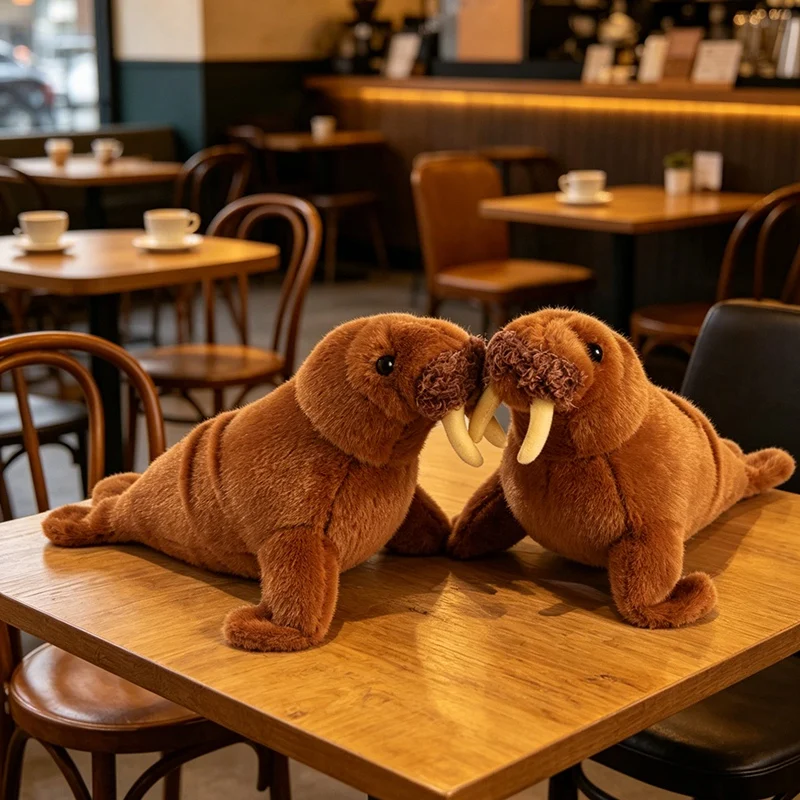 

Плюшевая игрушка-валас 38 см, реалистичная имитация животного, кукла-тюлень, реквизит для раннего развития, подарок для девочек, декор для дома