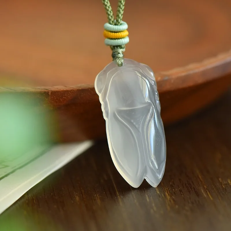 High Ice Chalcedony Yiming Amazing Pendant Men's and Women's Agate Cicada Pendant