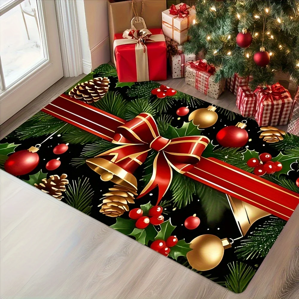 1pc Christmas Decoration Pattern Printed Door Mat for Bedroom And Living Room, Festive Atmosphere Enhancer