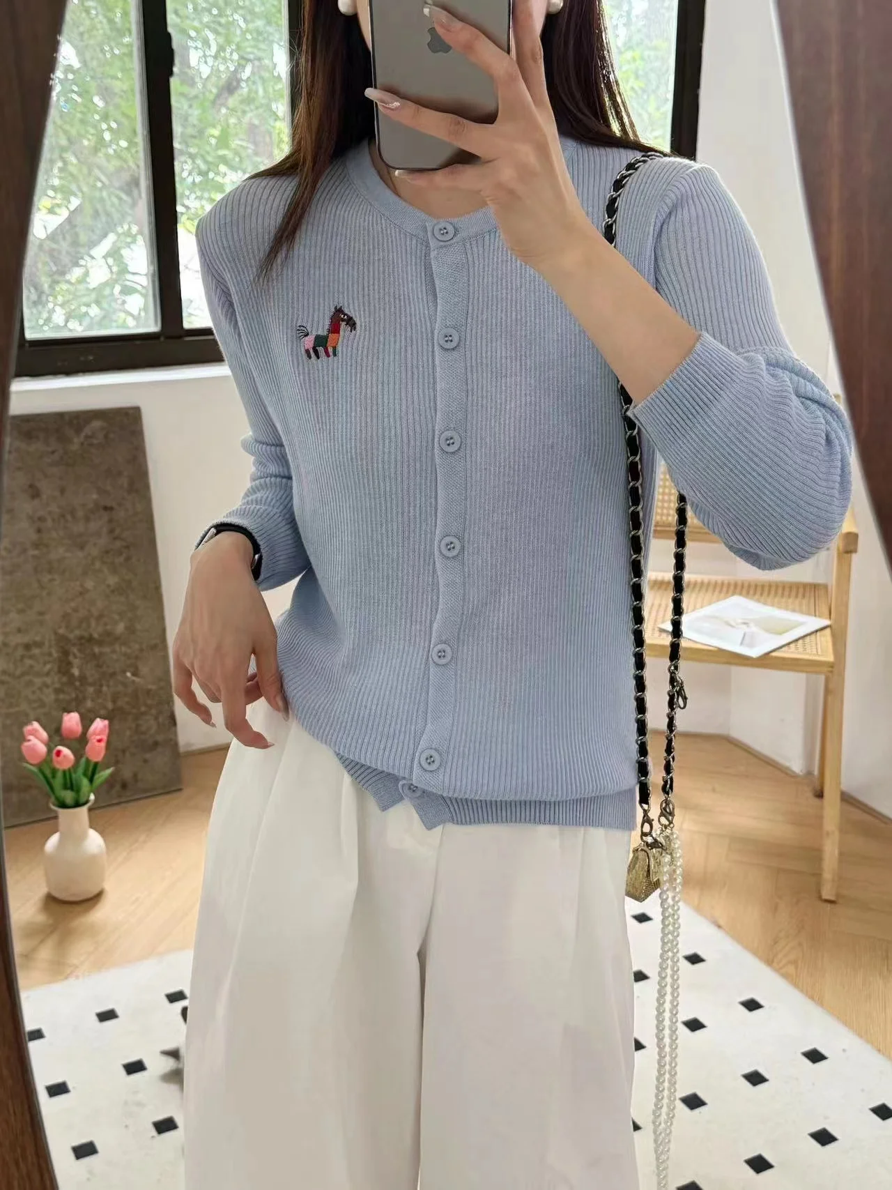 Cárdigan de Cachemira para mujer, suéter holgado con cuello redondo, primavera y otoño, 2024