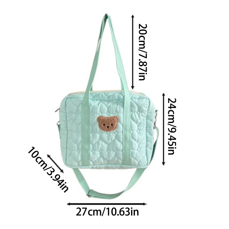 Bolso bandolera Bolsa almacenamiento viaje Bolsos hombro oso bordado Bolso acolchado