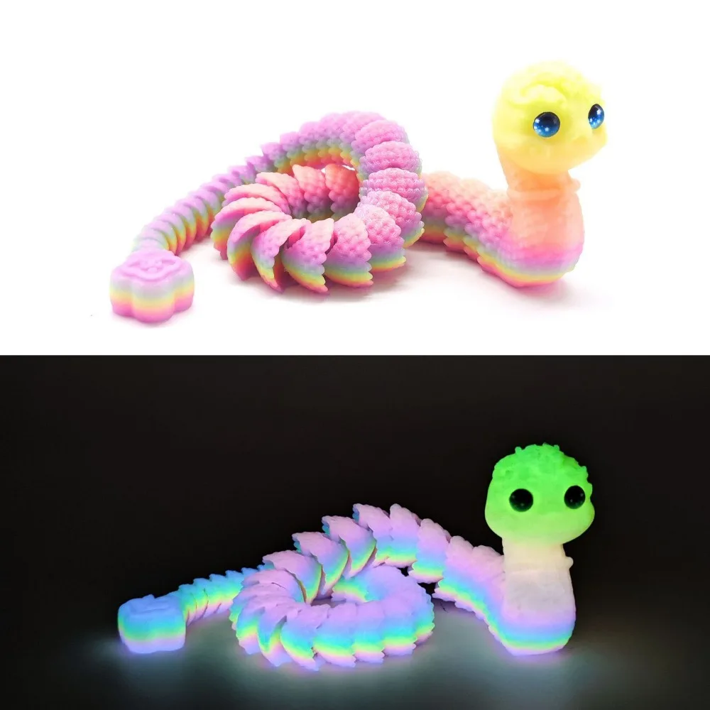 

Simulated Eye 3D Printed Snake Snake Baby Sparkling 3D Printed Diceratops Snake Poseable Joints Flexible
