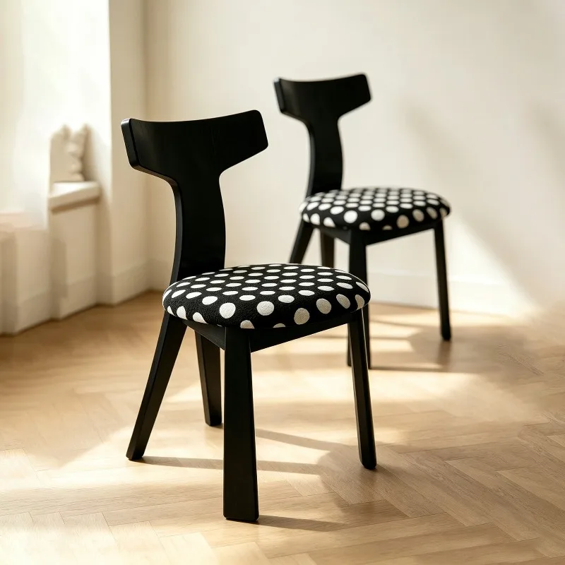 Wabi Sansan Solid Wood Dining Chair 2026 New Nordic Light Luxury Premium Back Chair Home Modern Simple Dining Table and Chairs