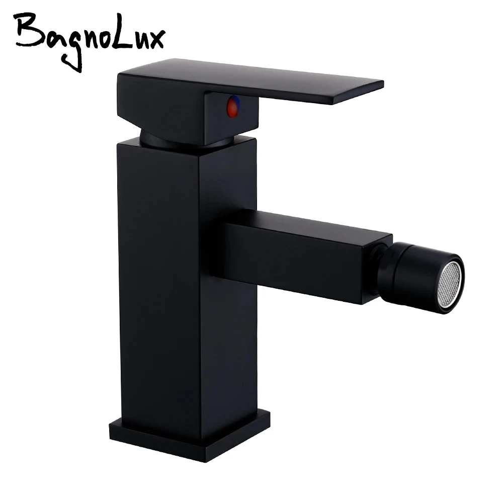 Torneira Pia do Banheiro Preto 360 Girar Misturador Sobressalente Bidé Single Handle One Hole Torneira de Água Quente e Fria