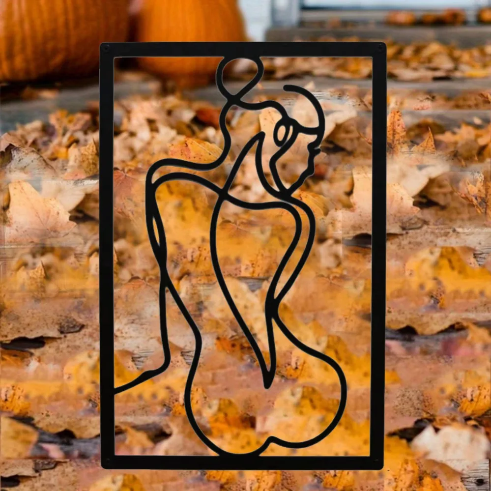 

Gold Foil Line Drawing Metal Art – Abstract Female Decor for Glamorous Living Rooms & Luxe Bedroom Accents