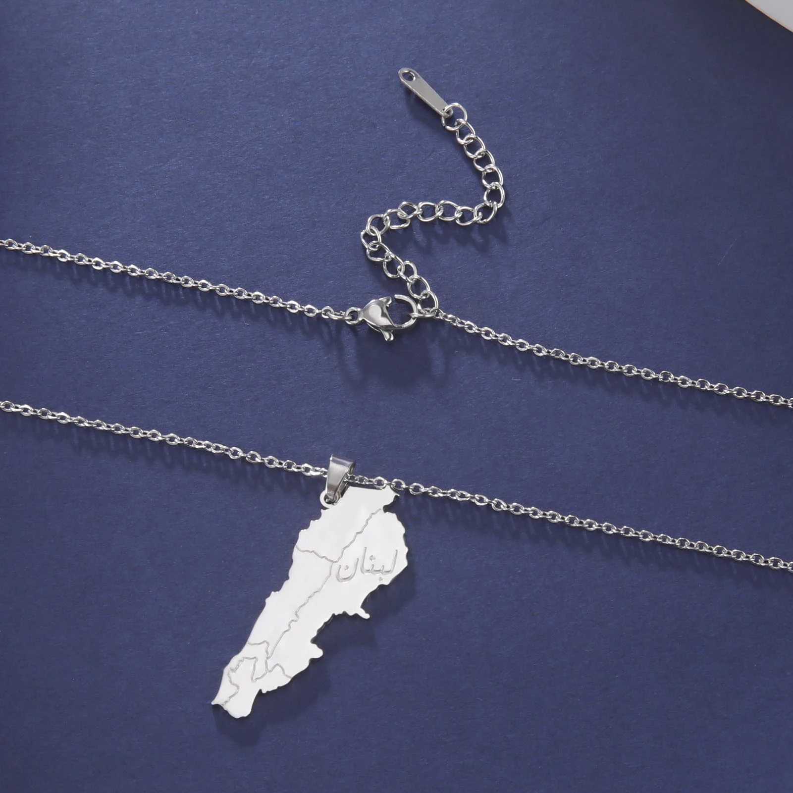 Cazador Lebanon Map Pendant Necklace for Women Men Stainless Steel Lebanese State Jewelry Chain 2025 Gift Wholesale 4 Colors
