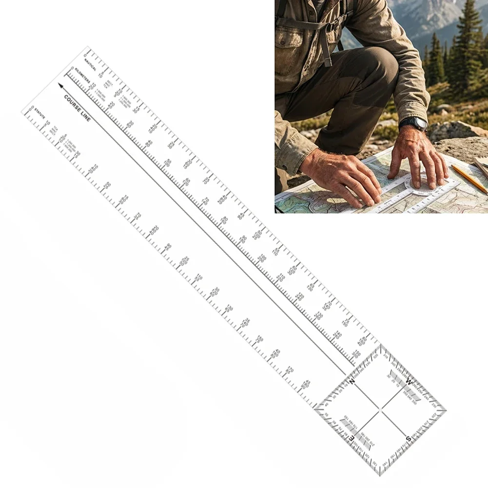 CNP-3 Foldable Navigation Slide Rule Transparent Plastic Protractor For Flight Drawing And Electronic Scale Measurement Tool
