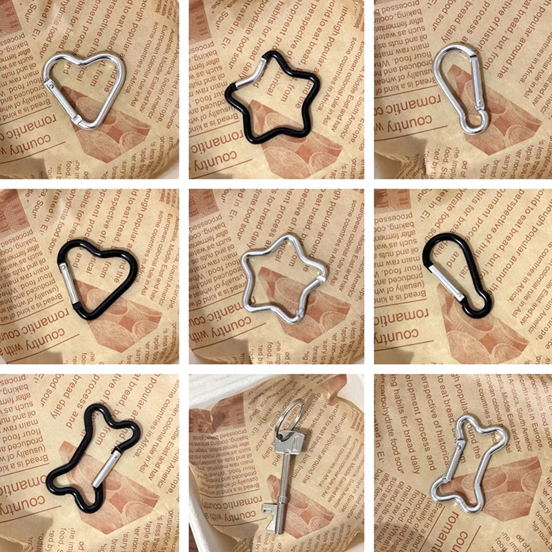 2/3PCS Backpack Camping Hiking Traveling Accessories Metal Outdoor Star Shaped Spring Locking Carabiner Clip Keychains