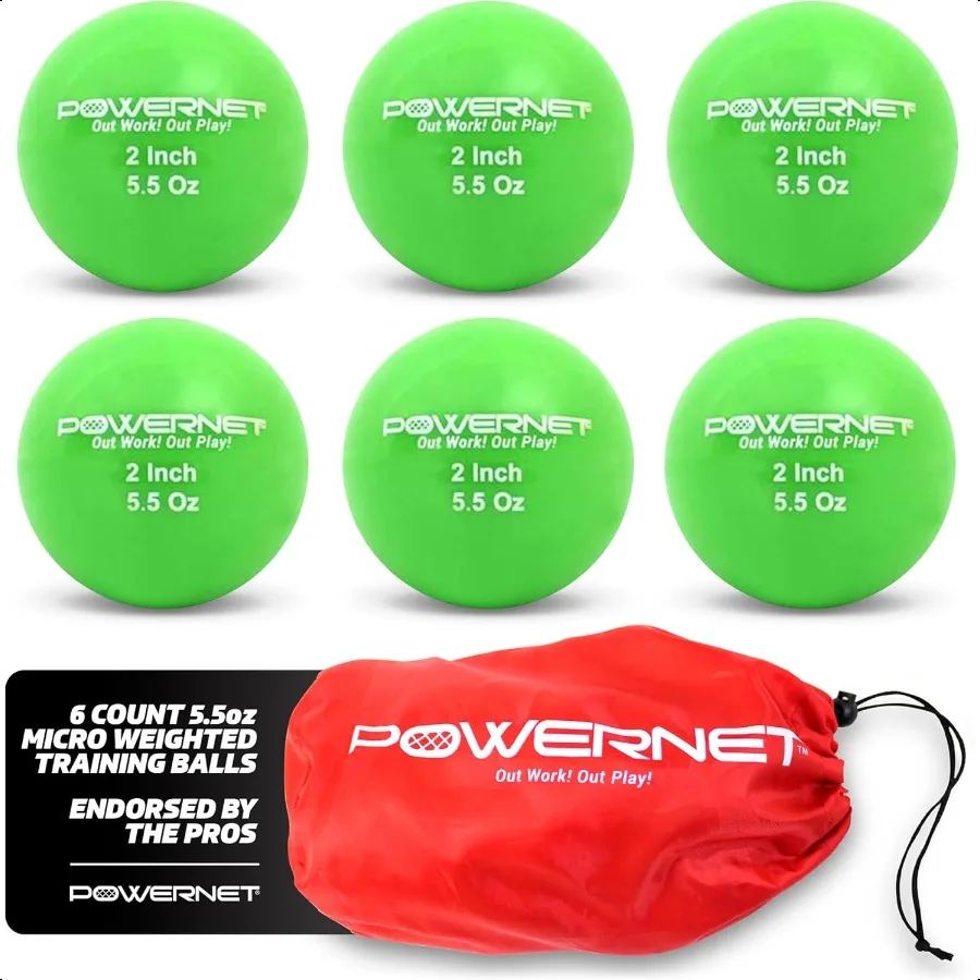 

PowerNet Corbin Carroll Micro 2 Weighted Training Balls 6 Pack You Choose from 4 Weights Enhance HandEye Coordination Undersize