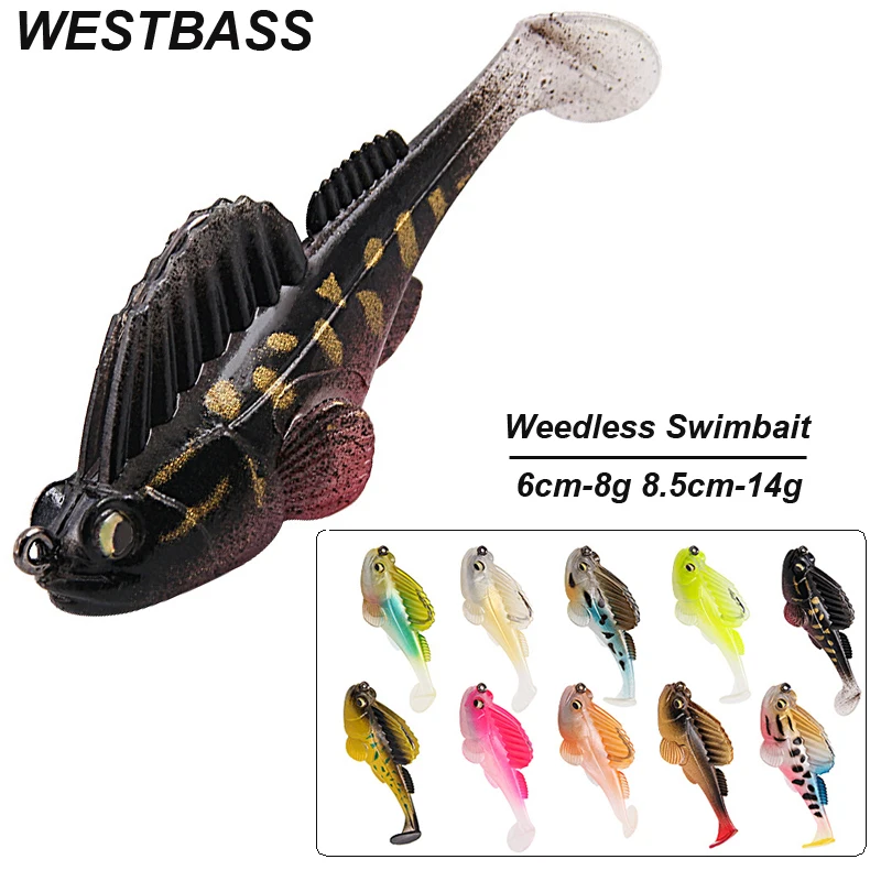 WESTBASS 1PX bezchwastowy Swimbait 8g-14g przynęta guma miękka przynęta silikonowa tonąca leurre Weicher Köder Isca fisching