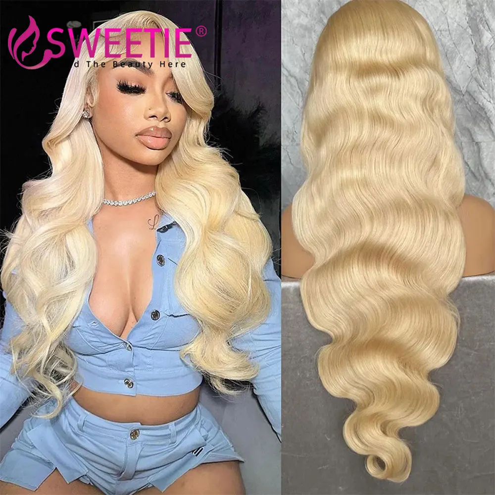 13x6 Honey Blonde Body Wave Human Hair Wigs 613 Glueless Wear To Go  13X4 Transparent Lace Colored Human Hair Wigs For Women