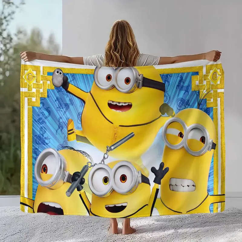 Funny Cute M-Minions Cartoon Soft Flannel Throw Blanket,Cozy Warm Blanket for Bed,Sofa,Living Room,Picnic,Home Decor,Gift