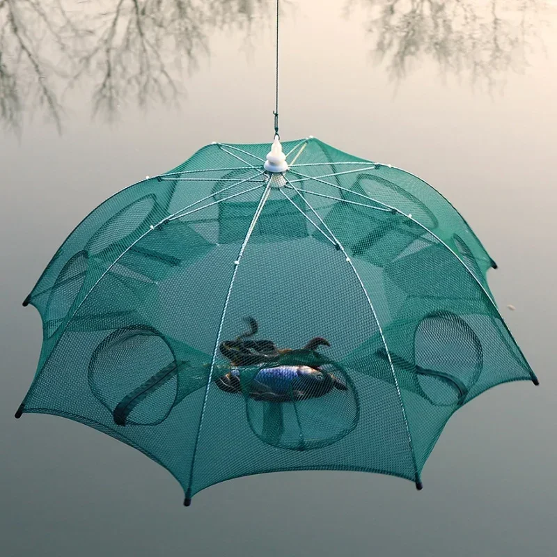 Foldable Fishing Net Portable Umbrella Fish Net Automatic Wear-Resistant Fishing Rede Fish Cage Outdoor Camping Multitool