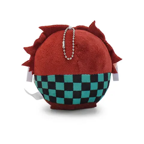 10 cm japonais mignon dessin animé démon Slayer entourant les poupées rondes et roulantes Kamado Tanjirou peluche jouet pendentif sac à dos porte-clés