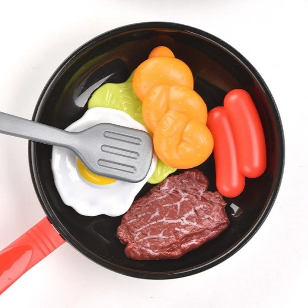 8 ชิ้นมอนเตสซอรี่จำลองของเล่นสเต็กผักขนมปังฮอทดอกเด็กครัวอาหารของเล่นปีใหม่ของขวัญการศึกษา