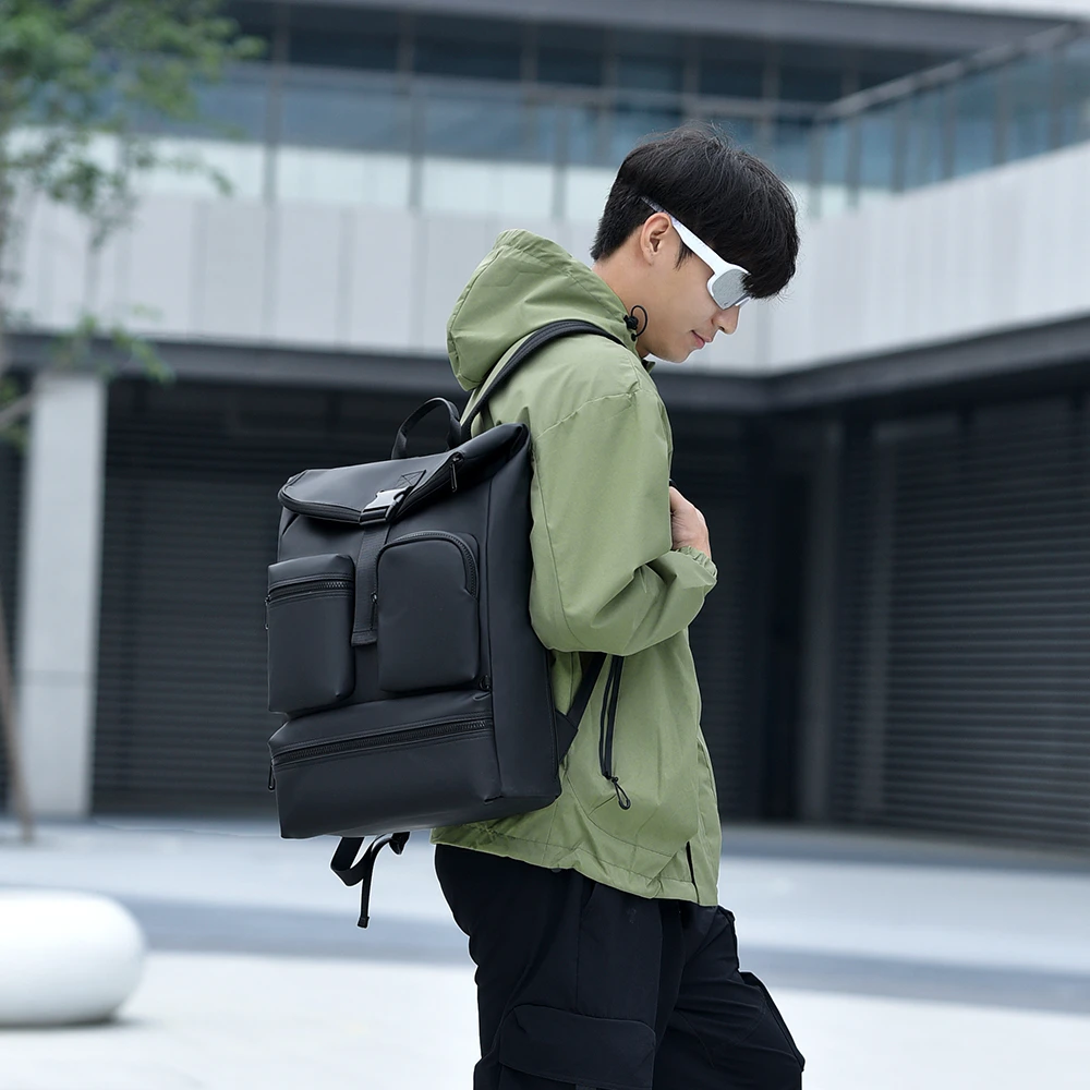 

Рюкзак для ноутбука, мужской 15,6 дюйма с несколькими карманами, водоотталкивающий деловой рюкзак для легких путешествий, школьная рабочая сумка