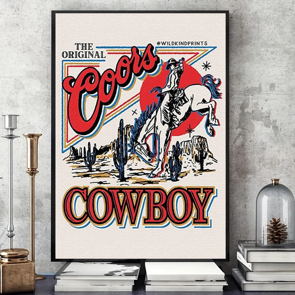 Classic Vintage Wall Art Western Cowboys Wild Modern Aesthetic HD Canvas Printed Poster Home Living Room Bedroom Decoration