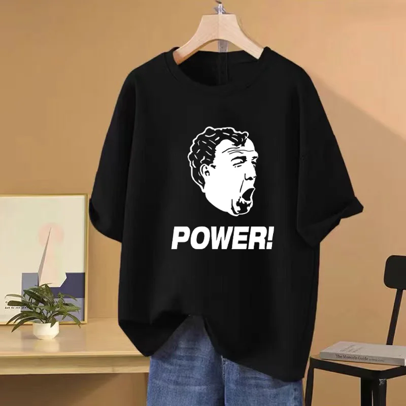 

Jeremy Clarkson POWER Face Vintage Graphics T-Shirt funny manga Short Sleeve Tops harajuku clothing High Quality Cotton t shirt
