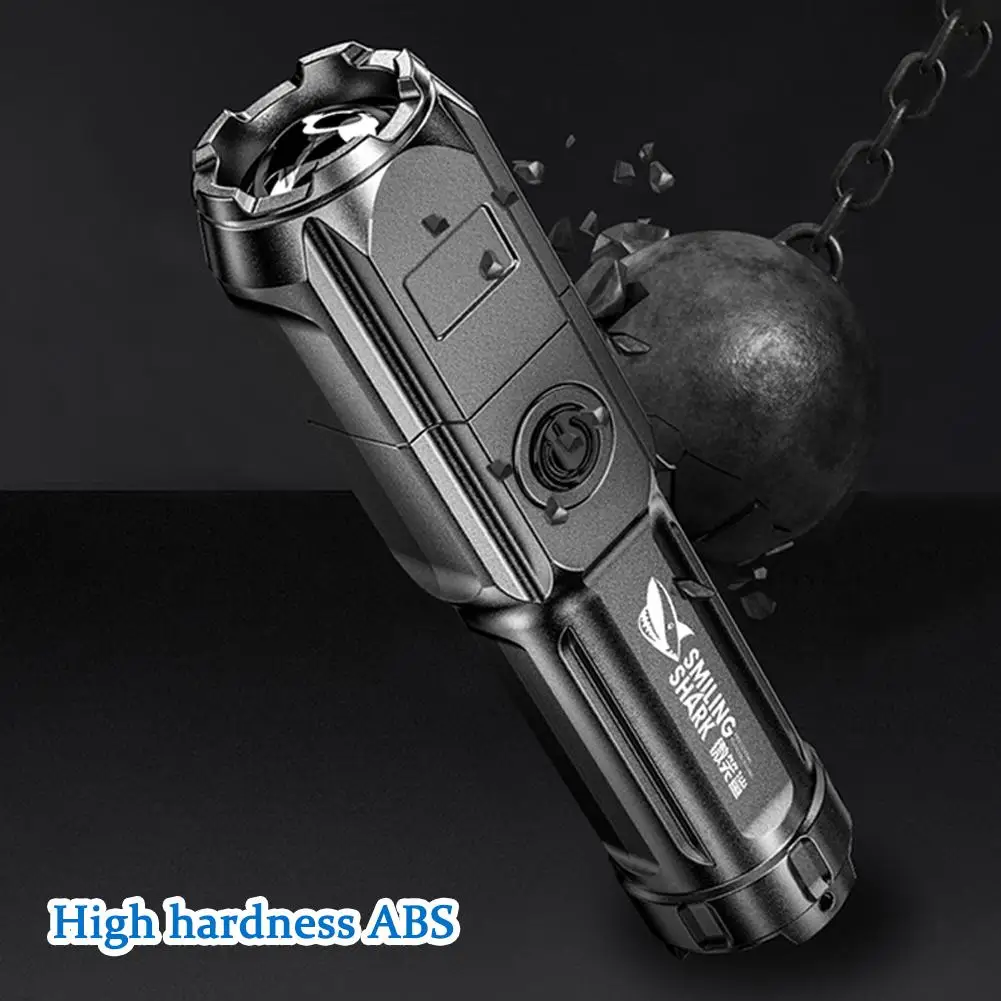 High Power LED Flashlight USB Rechargeable Torch Portable Zoomable Camping Light 1200mAh/600mAh Flash Light
