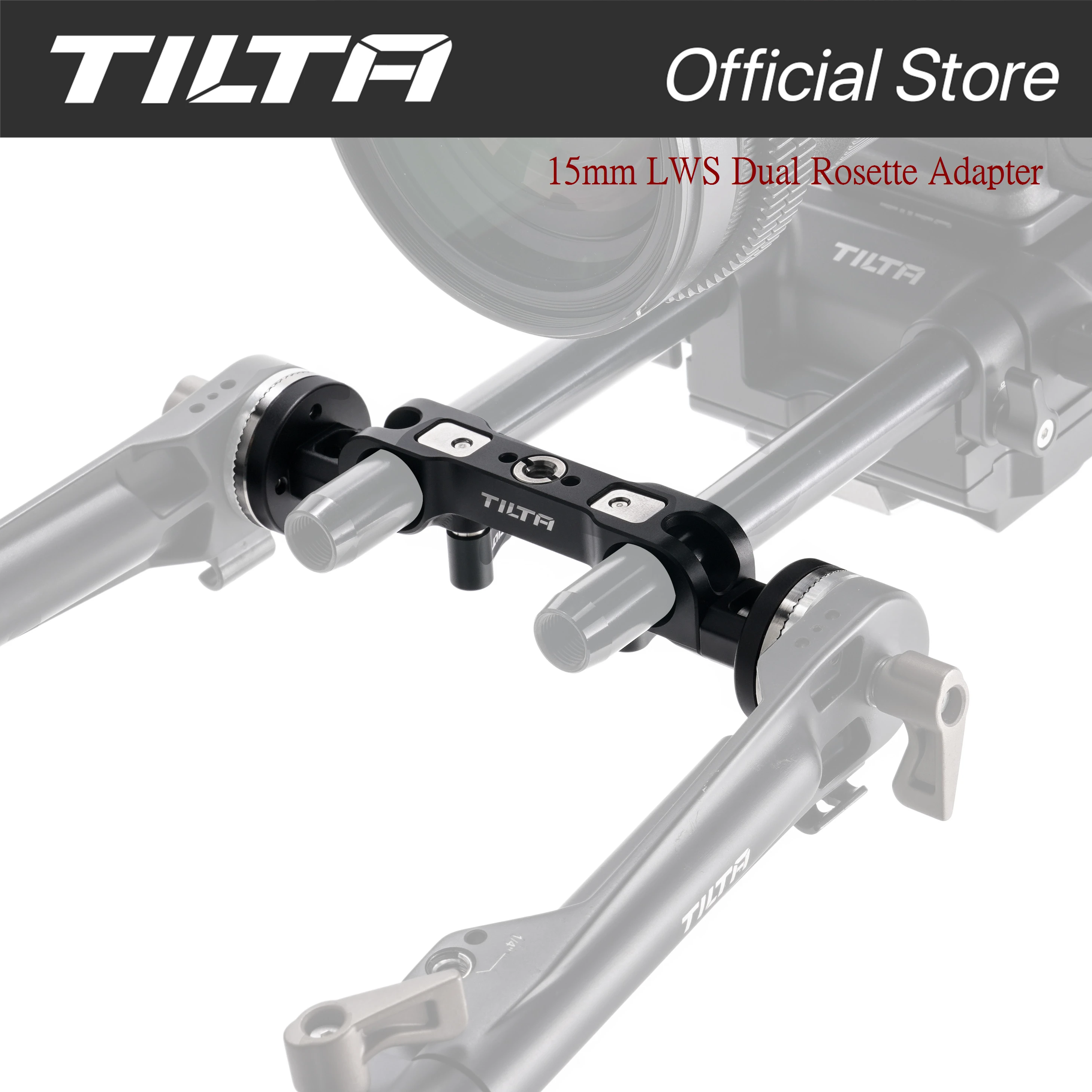 TILTA 15 mm LWS Dual-Rosettenadapter – Schwarz TA-DRA-15-B, kompatibel mit Rosettenverlängerungsarmen und Handgriffen
