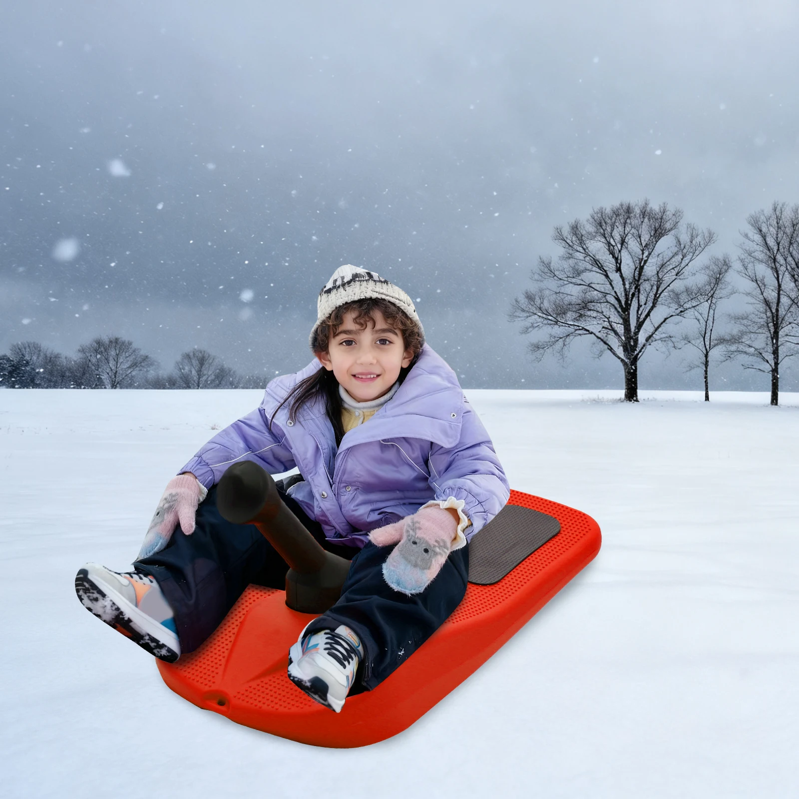 

HDPE Sled Snowboard with Handle for Kids Snowboard Sledding Snowboard, 53.5*31*31cm Sled Snowboard, About 75kg Capacity