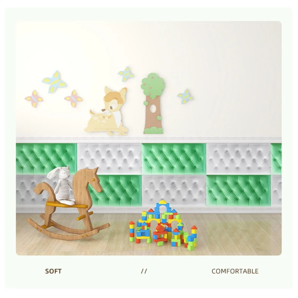High-Quality Thicken 3D Wall Stickers Self-adhesive Anti-Collision Wallpaper Diy Wall Mat Pad Bedroom