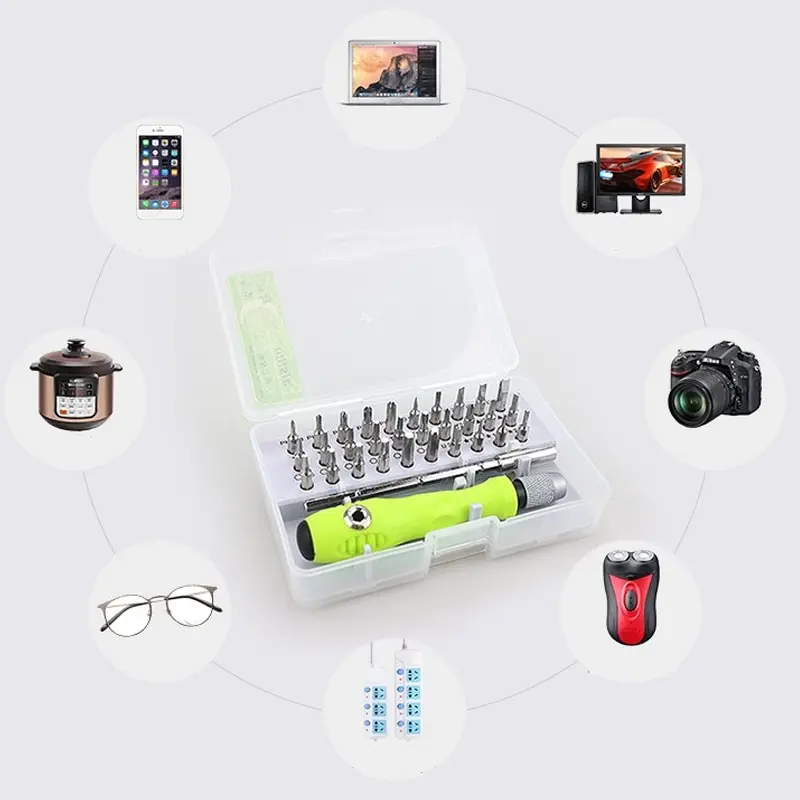 Imagem -04 - Ferramenta de Reparo 32 em Conjunto de Chave de Fenda de Precisão Mini Kit de Bits de Chave de Fenda Magnética Telefone Móvel Ipad Câmera Manutenção Cazaviti