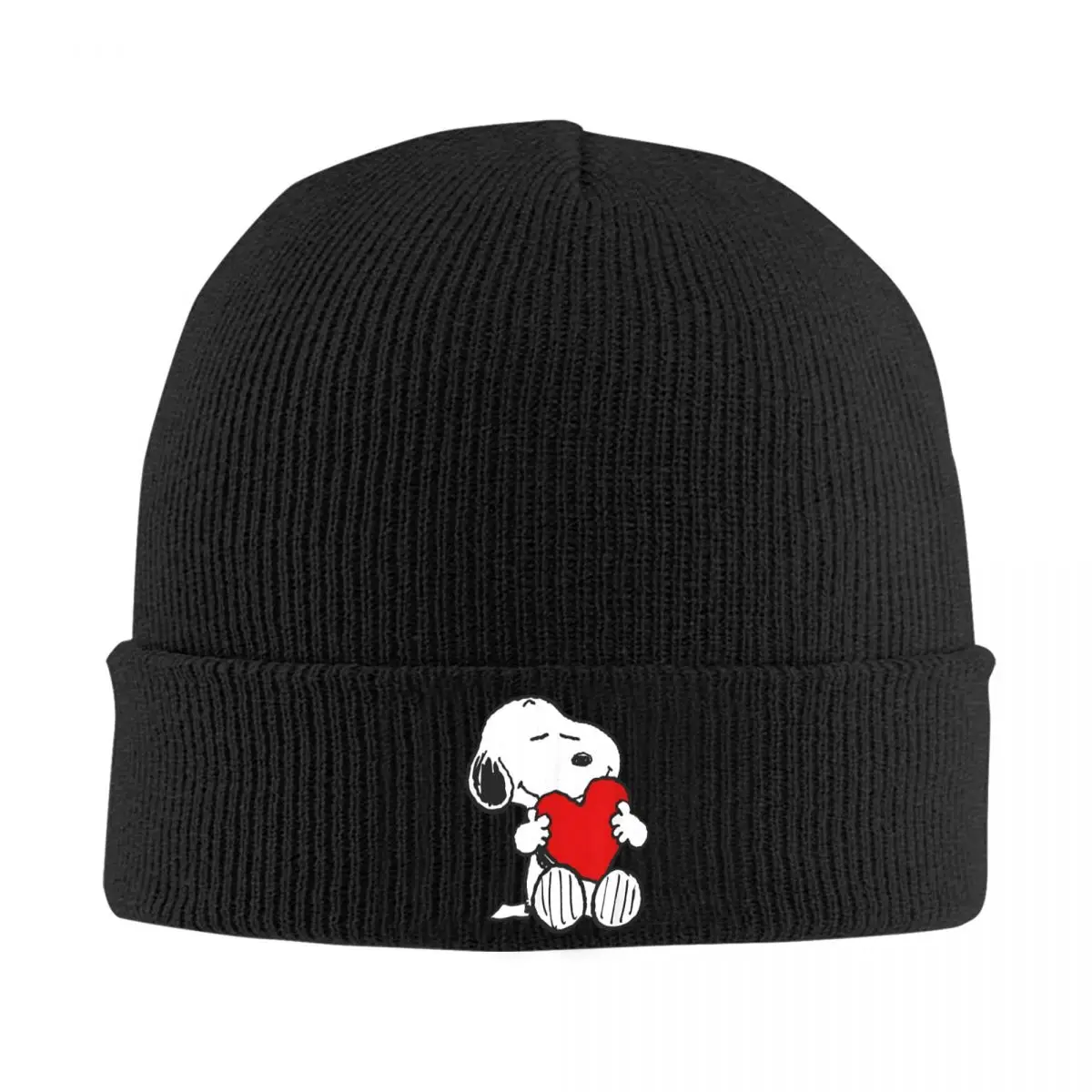 Peanuts Valentine Snoopy Hugging Heart Knit Hat Beanies Winter Hat Warm Unisex Color Cap Men Women Birthday Gift