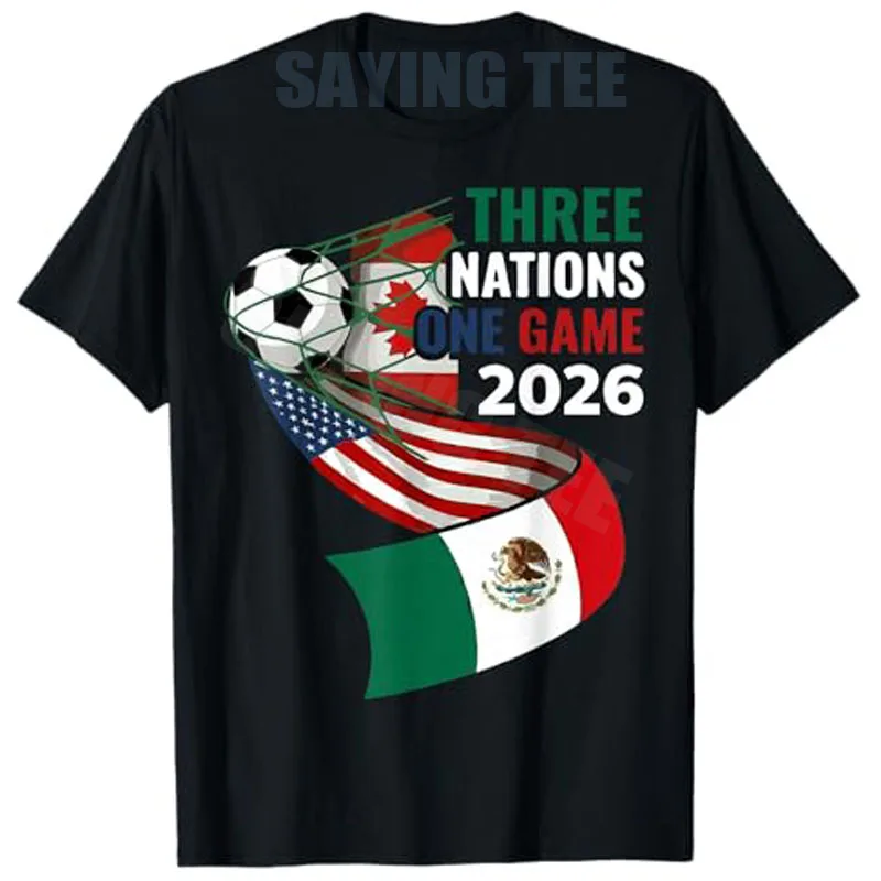Camiseta de Fútbol 2026 de Canadá, México y Estados Unidos, Tres Naciones, Una Copa, Estilo Y2K, Ropa Gráfica para Amantes del Fútbol, Moda Juvenil