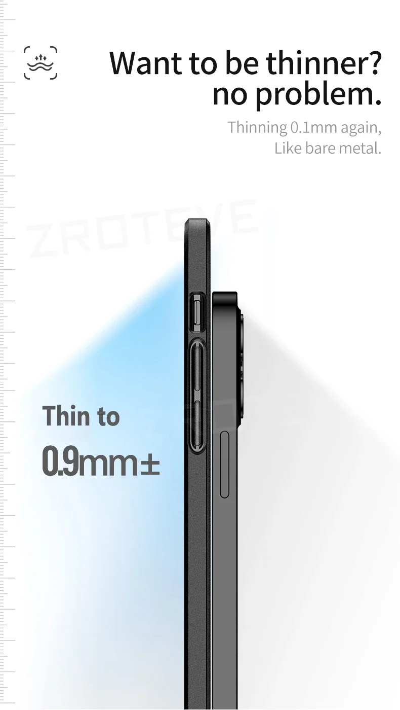 Handyhüllen für iPhone 18 Pro Max 17 17e Air 16 16e 15 14 Plus 13 Mini Hülle ZROTEVE Luxuriöse Ultradünne Matte Hartschale aus Kunststoff – Detail 9