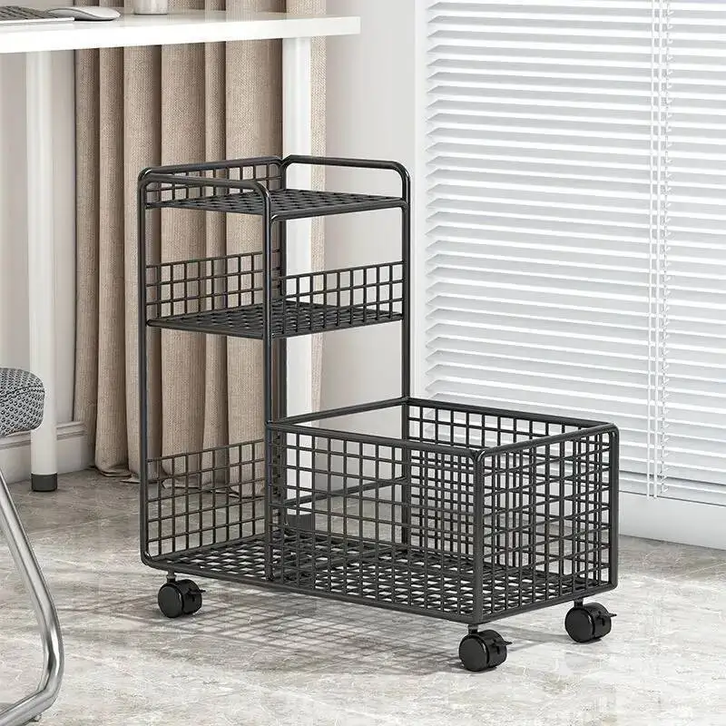 

Room Shelf Office Living Multifunction Bathroom Trolley Floor Mobile Snacks Multi-Layer Document Storage Book Shelf
