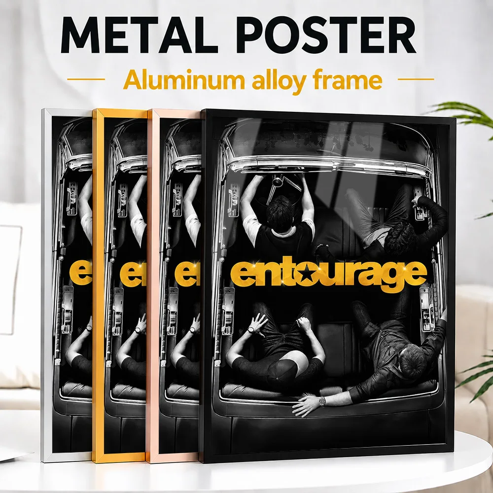 Entourage TV Show Metal Poster With Aluminum Alloy Frame Personalized Photo Cheerful Character Style Wall Art For Home Theater