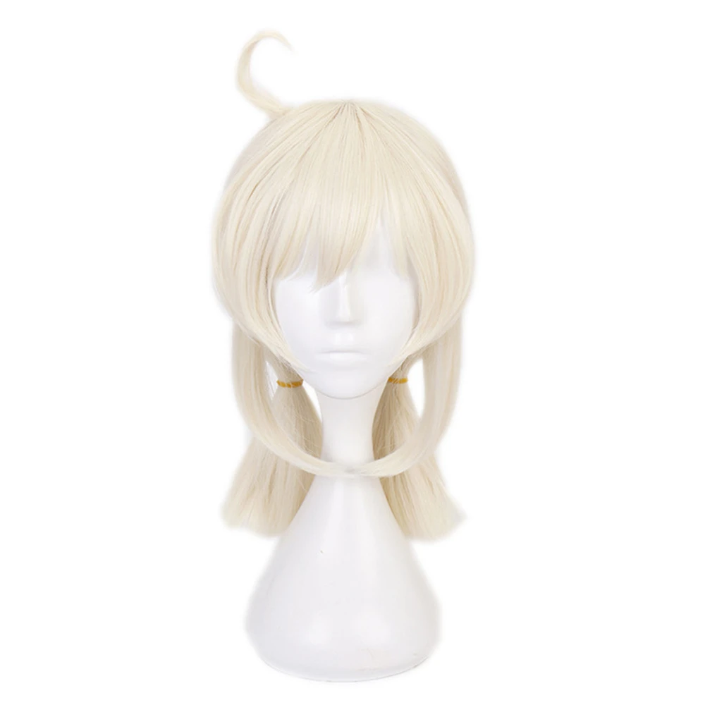 Klee Cosplay Blonde Pigtails Wig Klee Heat Resistant Synthetic Hair Halloween Party Wigs + Wig Cap