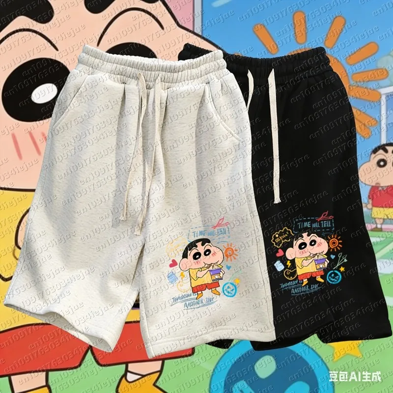 

Новые мужские повседневные шорты Crayon Shin-chan 2026 года, летние женские пляжные брюки, оверсайз баскетбольные быстросохнущие шорты