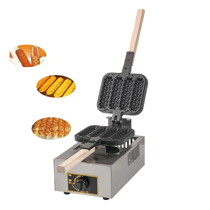 

Snack Machine Crispy Sticks Waffle Hot Dog Machine Portable Gas Hot Dog Waffle Maker Machine