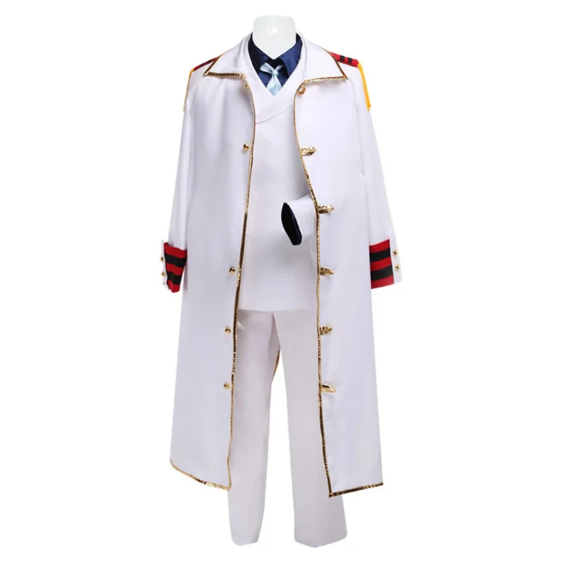 

Garp Cosplay Fantasia Costume Anime Pirate Roleplay Outfits Long Coat Neck Tie Shirts Full Set Men Adult Male Halloween Suits