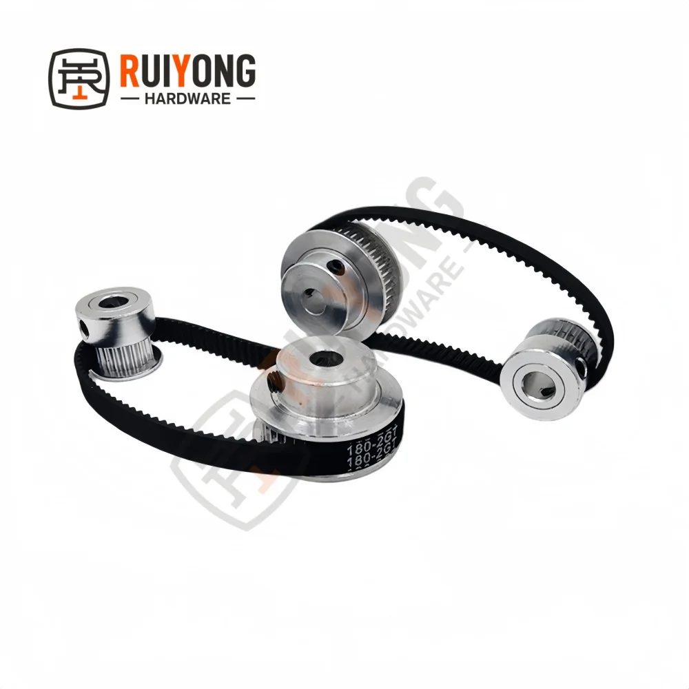 2GT Timing Pulley Set 2:1 Reduction Ratio Transmission Component 40T 20Teeth Belt Width 6mm Bore 3~12mm GT2 Pulley Belt Kit