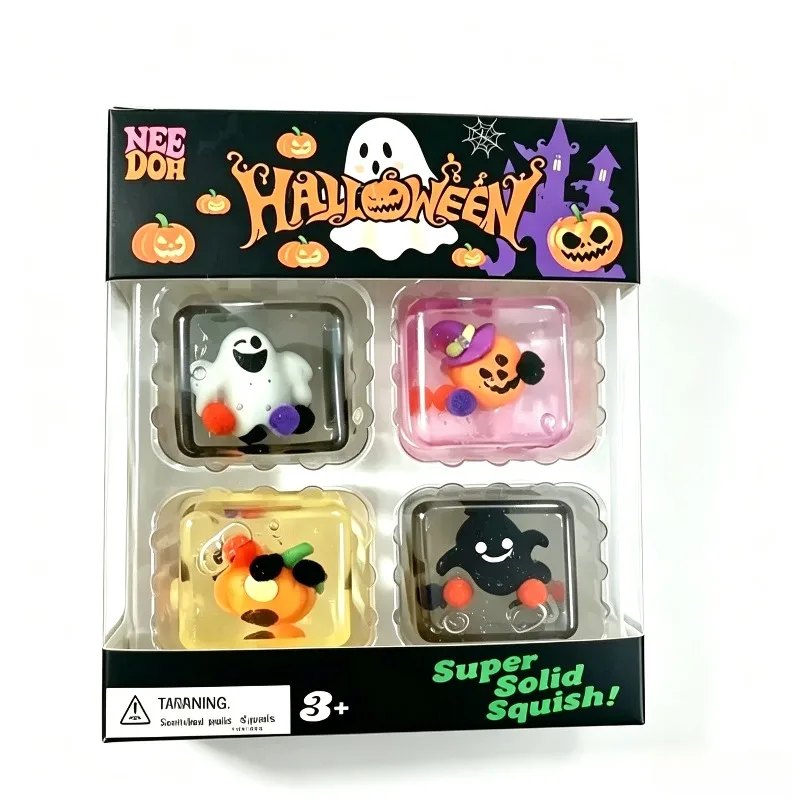 New Christmas Halloween Pinch Music Set Four-in-one Maltose Cube Slow Rebound Decompression Artifact Desktop Ornaments