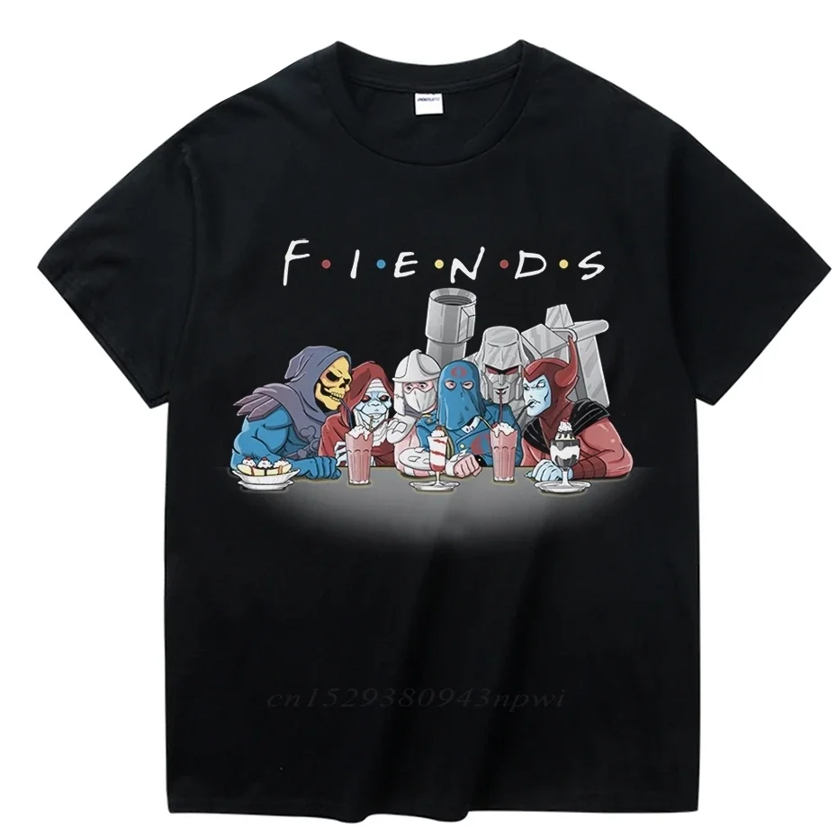 Vintage Cartoon Universe Skeletor Shredder  T Shirt Casual Camiseta Round Neck Funny Friends Homme Tee Shirt