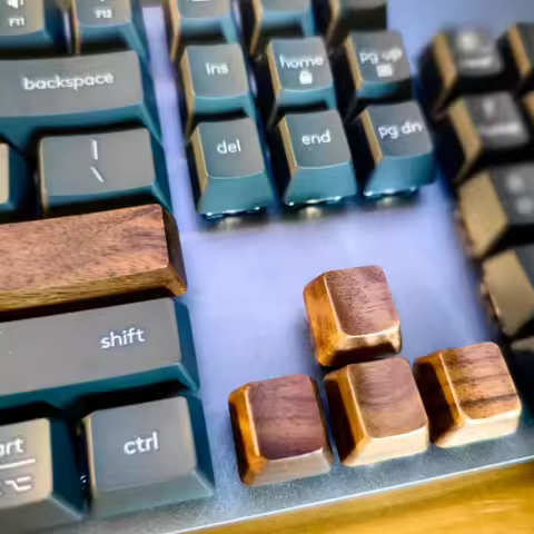 Walnut Wood Keycap Artisan Wooden Mechanical Keyboard Accessory Game Key Cap Custom MX Switch OEM Profile Soild Wood Keycap Gift