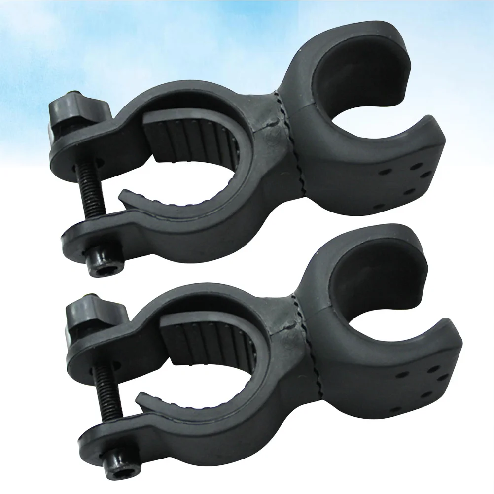 

2Pcs Bike Flashlight Mount Rubber Holder 360 Degree Adjustable Steady Torch Clamp Handlebar Light Bracket Bike Flashlight Mount
