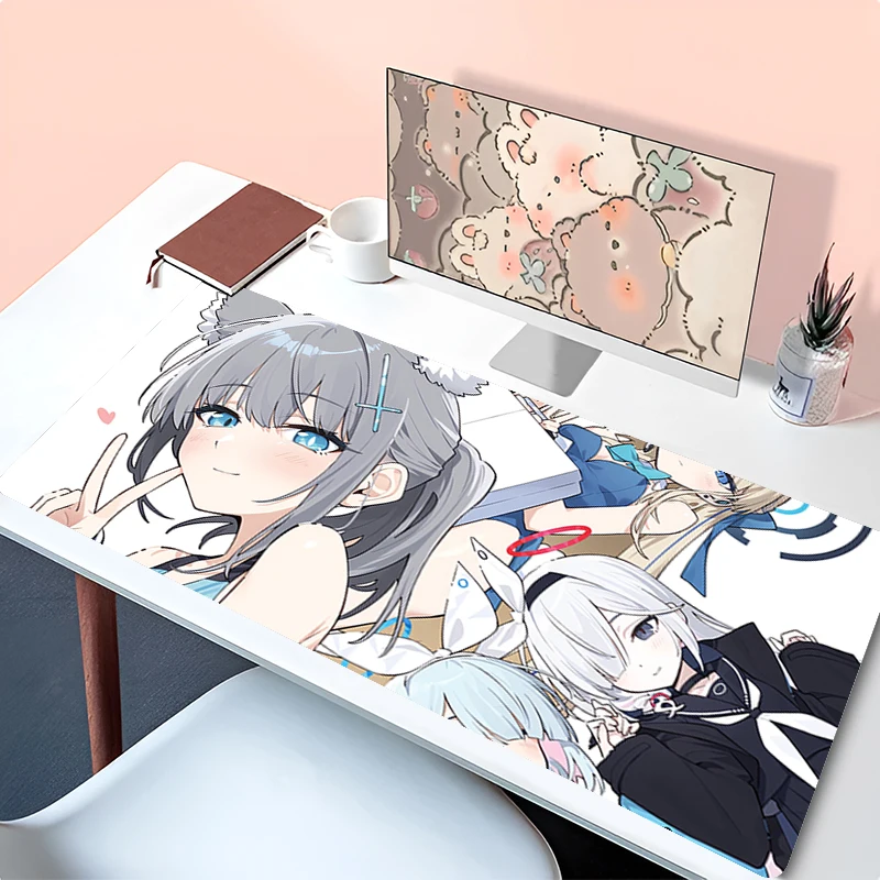 Mousepad Anime Mouse Pad Gaming Accessories Office Keyboard Pad Desk Mat PC Rubber Blue Archive Sunaookami Shiroko Extended Pad