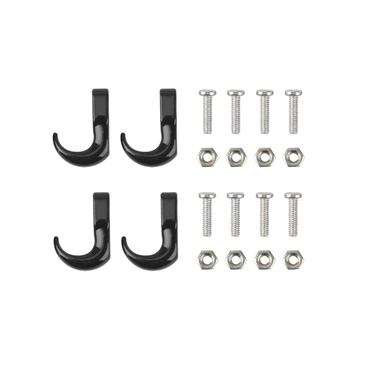 4Pcs 16X11Mm Metal Trailer Tow Hook Shackle Rescue Hook for Traxxas TRX4M Axial SCX24 1/18 1/24 RC Crawler Car Parts,2