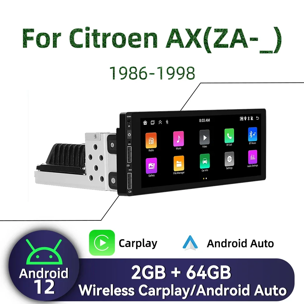 

Радио 1Din Android для Citroen AX (ZA-_) 1986-1998 гг. Автомагнитола Carplay Android Auto Стерео Автомобильный мультимедийный головное устройство Навигация GPS