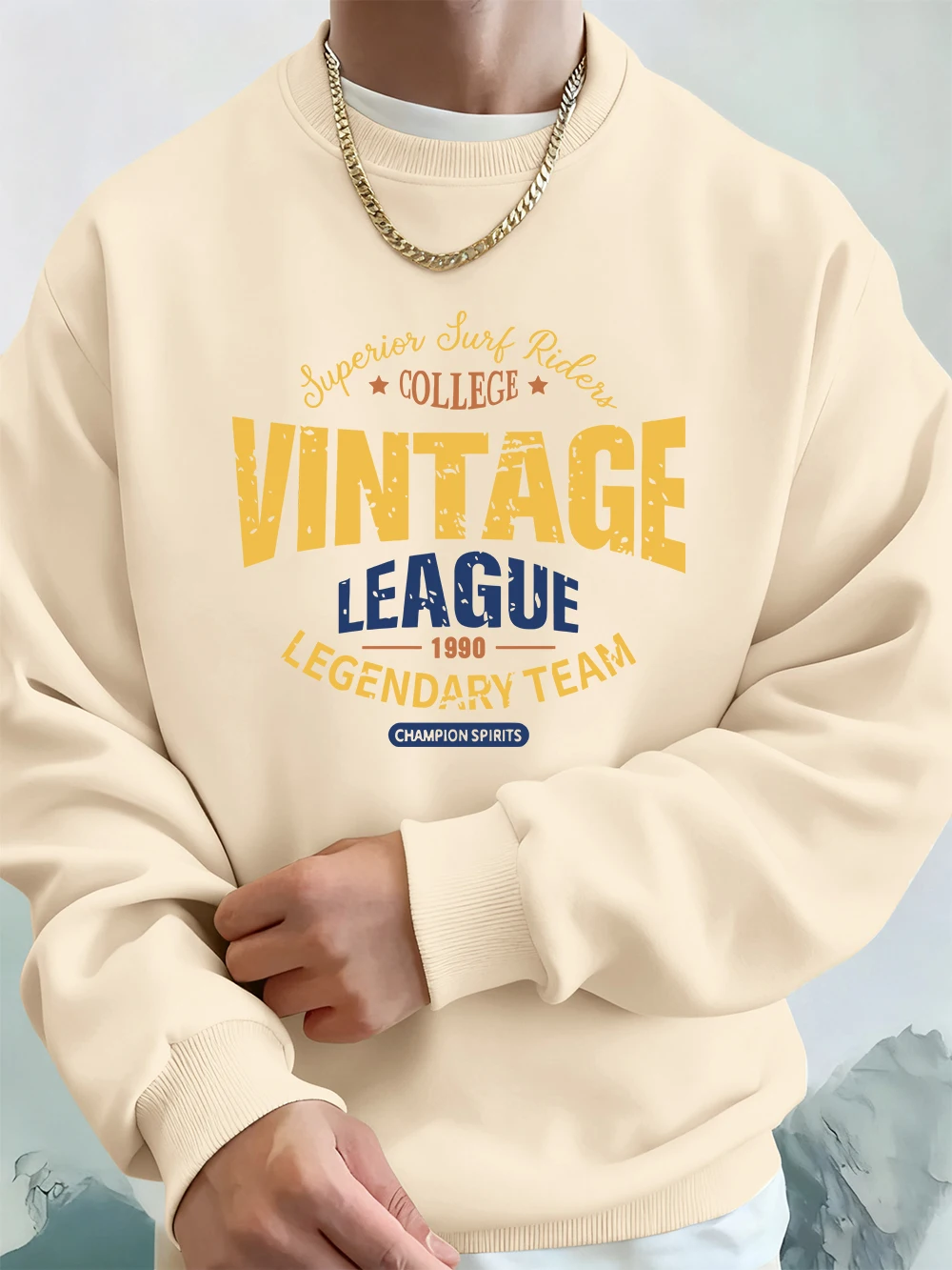 Vintage Legue الأسطوري فريق يطبع الرجال هوديس الخريف الصوف الدافئة البلوز عادية فضفاض Crewneck البلوز الرياضة الذكور الملابس #2