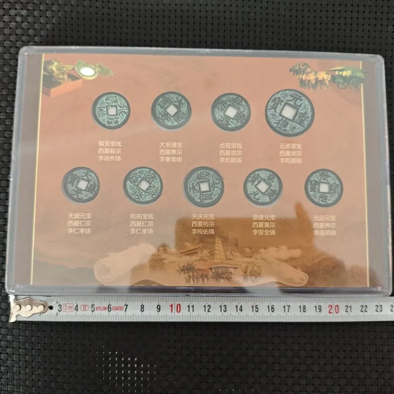 Ancient Coin Collection: Complete Set of 9 Bronze , Pre-Qin Era , Western Xia Coins, Artifacts for Collect