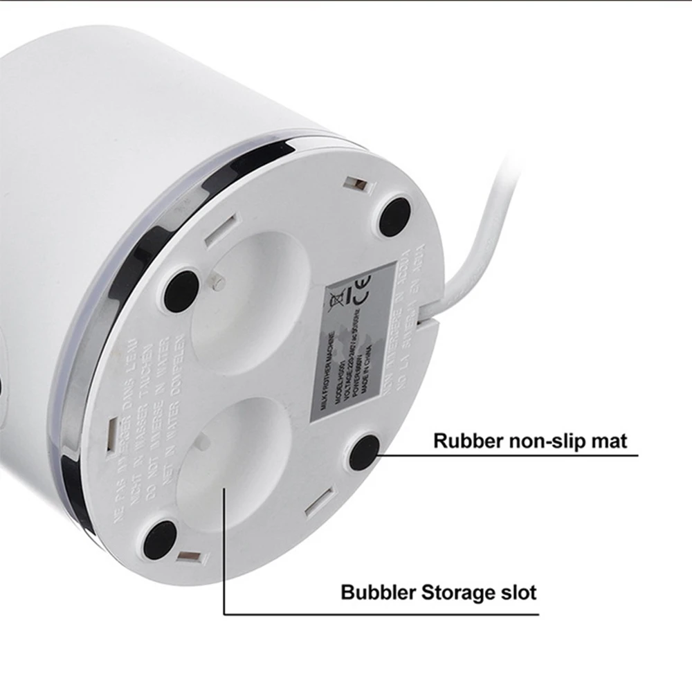 Milk Frother,Electric Warmer with Hot or Cold Functionality for Cappuccino Latte Macchiato Hot Chocolate EU Plug White