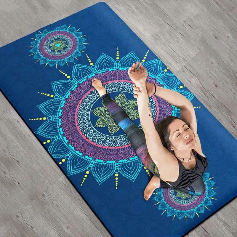 183×80CM Printed Yoga Mat 6MM Non-slip Suede TPE Acupressure Beginner Pilates Professional Mat For Fitness Dance Gym Massage Pad