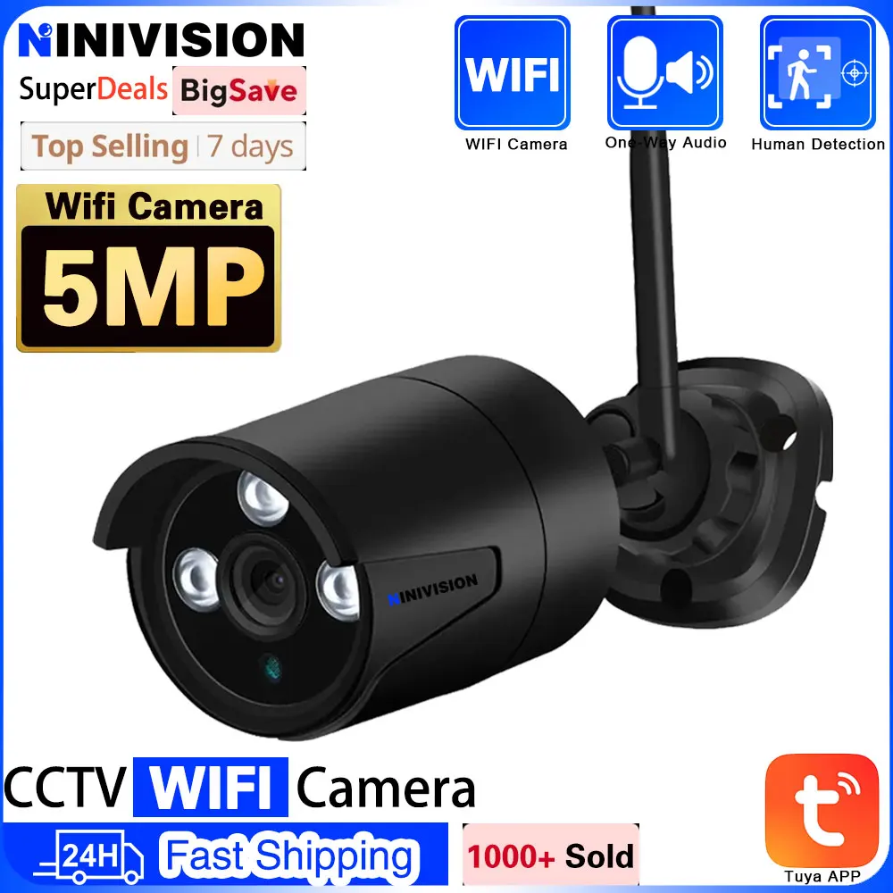 

5MP Dual Light IP Camera Outdoor WiFi Home Security Camera Wireless Surveillance Bullet Waterproof Video HD Camara ICsee&Smart